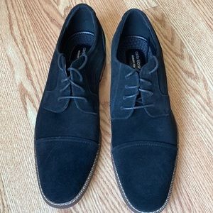 Carlo Morandi black suede Mens lace up dress shoe NWT